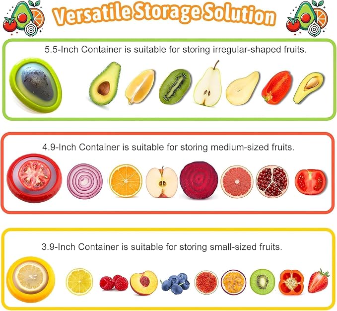 T-Raputa Avocado Saver and Onion Storage - Reusable refrigerator Avocado storage containers - is the storage Apples, Tomatoes, Tomato,Lemon, potato for Ideal