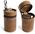 Hide & Drink, Money Box, Piggy Bank Bucket, Zippered Pouch, Cash Organizer, Coin Case, Full Grain Leather, Handmade (Single Malt Mahogany)