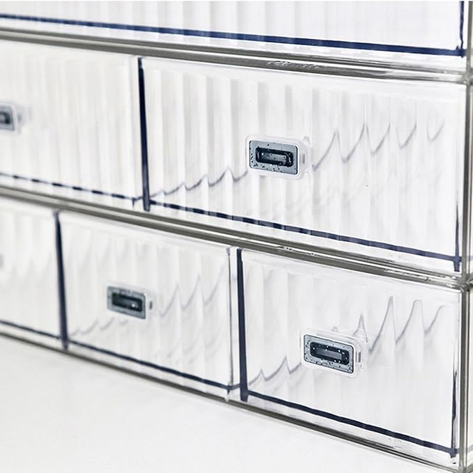 Desk Drawer Organizer, Stackable Office Supplies Desk Organizer, Plastic Plastic Storage Drawer, Desk Grocery Organizer For Stationery/Office Supplies (Clear, 1 Compartment)