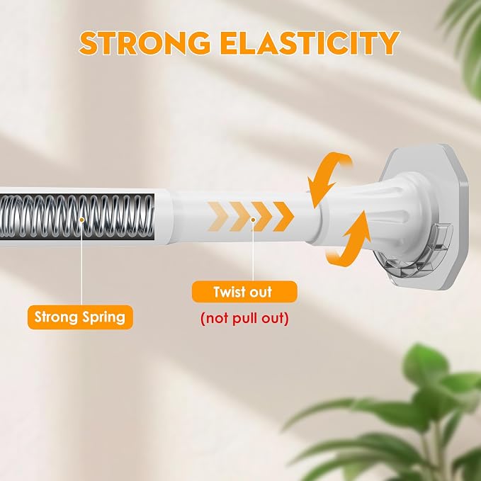 No Drilling Closet Rods for Hanging Clothes, Adjustable 32-60 in | Heavy Duty, White, Metal, 1.1 Inch Diameter, Suitable for Closet, Wardrobe, Laundry, RV