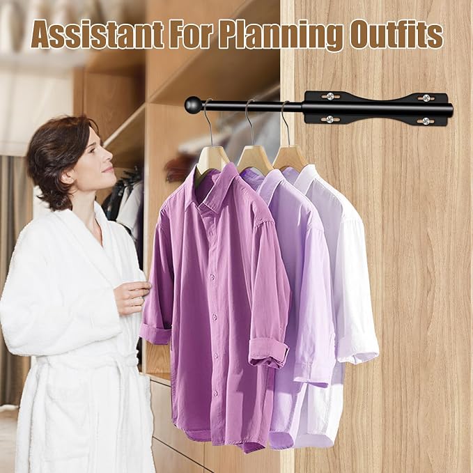 13" Valet Rod For Closet Pull Out Adjustable For Closet,2 Pack Black | 13" pull-out valet rod provides convenient hanging space for clothes in closets, bedrooms and laundry rooms.