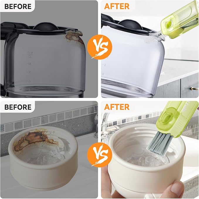 3 in 1 Cup Lid Gap Cleaning Brush Set, Multifunctional Bottle Cleaning Brush, Silicone Cup Lid Gap Cleaner, Home Kitchen Crevice Cleaning Tools (Multicolored)