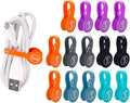 SUNFICON 6 Pack Magnetic Cord Organizers Cable Clips Cable Straps Silicone Twist Ties Colorful Headphone Cord Keeper Holder Manager Bookmark Whiteboard Fridge Magnet Keychain Gift Home,Office,School