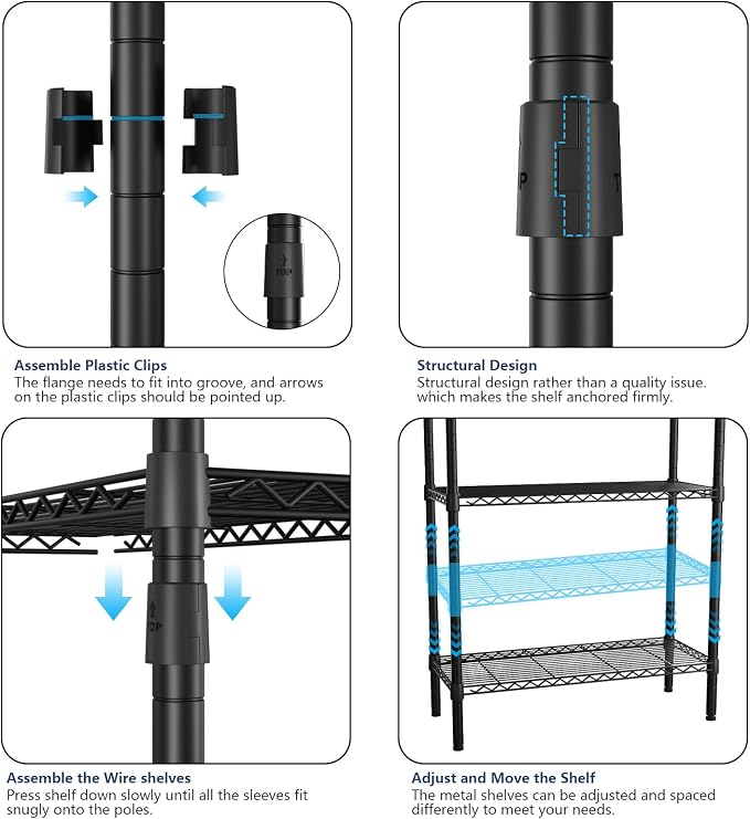 Heavy Duty Closet Garment Rack, Metal Clothes Racks Wardrobe with Shelf | 6 Tiers Adjustable Metal Freestanding Expandable Clothing Storage with 4 Hanger Rods, 71.4"H x (70"-88.2") L x 14"D, Black
