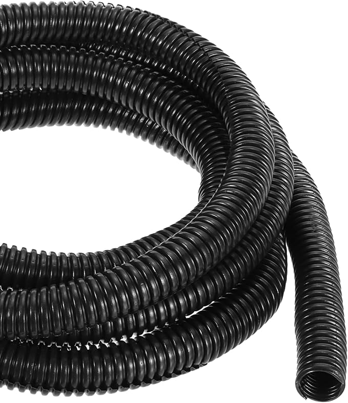 DMiotech 10ft Wire Loom Split Tubing 5/8 Inch(16 Mm) ID, Cord Protectors from Pet Flexible Conduit Cable Management for Office, Home, Garden, Black