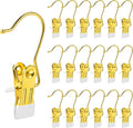 Hotop 20 Pieces Boot Hanger Clips for Closet, Laundry Hanging Hooks Heavy Duty Clips Boot Holder Portable Single Hooks Space Saving for Pants Jeans Clothes Hats Tall Towels (Gold)
