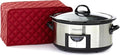 Covermates Keepsakes Slow Cooker Cover – Quilted Electric Appliance Protector for Kitchen Counter Storage – Dust & Stain Resistant – Washable Slip-On Design, Red
