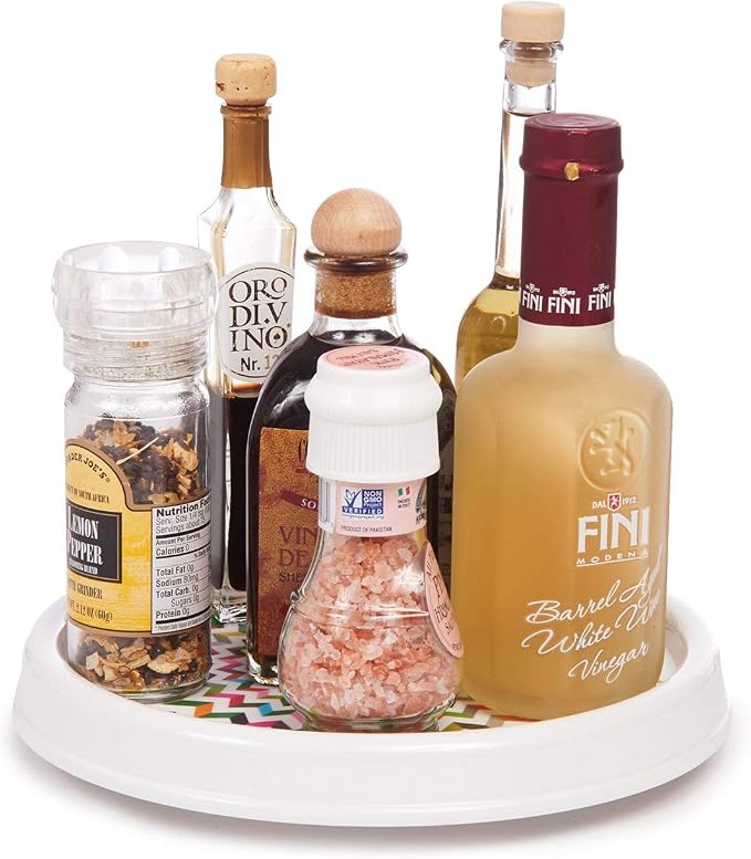 French Bull Lazy Susan Round Rotating Melamine Kitchen Pantry Cabinet Tableware Organizer-Platter, Turntable, Serving, 9-inch, Ziggy