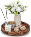 Nitial 12'' Acacia Wood Lazy Susan Organizer Wooden Rotating Turntable Organizer Kitchen Organizer Turntable for Dining Table Countertop Kitchen Cabinet Pantry Storage