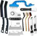 13Pcs Window Track Cleaning Tools - Sliding Door Track Cleaner Kit | Window Sill Cleaner for Door, Tile, Shutter, Corner, Grout, Sink