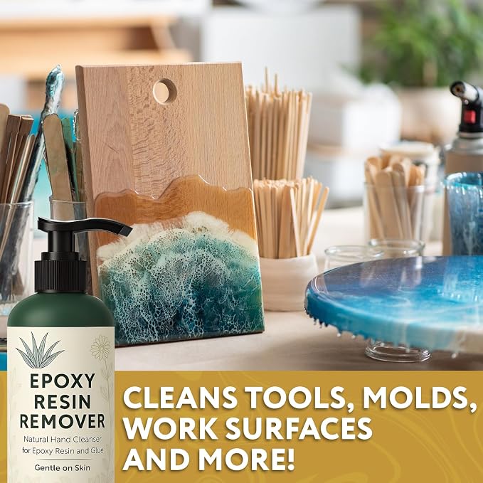 [10oz] Epoxy Resin Cleaner/Remover - Natural Hand Cleaner, Gentle & Moisturizing, For Artists & Resiners, Magically Removes Uncured Resin, Glue, & Paint from Skin, Tools, Molds, Work Surfaces, & More