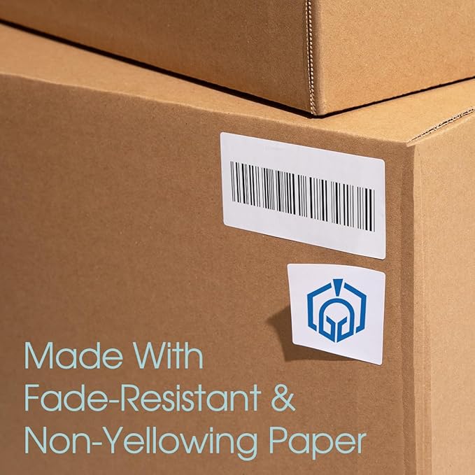 3" X 2" Matte White Printable Shipping Labels (500 Sheets, 5000 Stickers) Mailing and Address Labels, Product Packaging Stickers for Laser & Inkjet Printers - Spartan Industrial Template R011