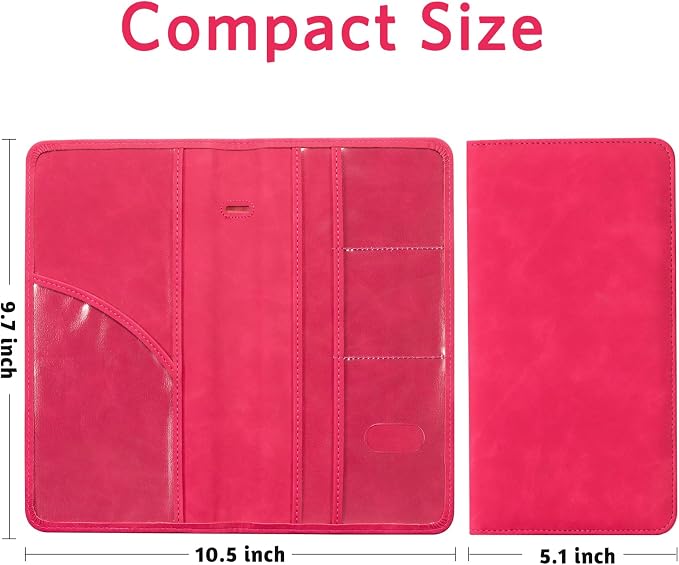 CoBak Car Registration and Insurance Holder | Vehicle Glove Box Organizer, Auto Truck Compartment Document Case with Magnetic Closure for Insurance & Driver License