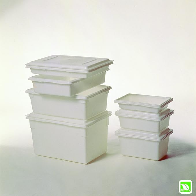 Rubbermaid Commercial Products Food Storage Box/Tote for Restaurant/Kitchen/Cafeteria, 2 Gallon, White (FG350700WHT) (Pack of 2)
