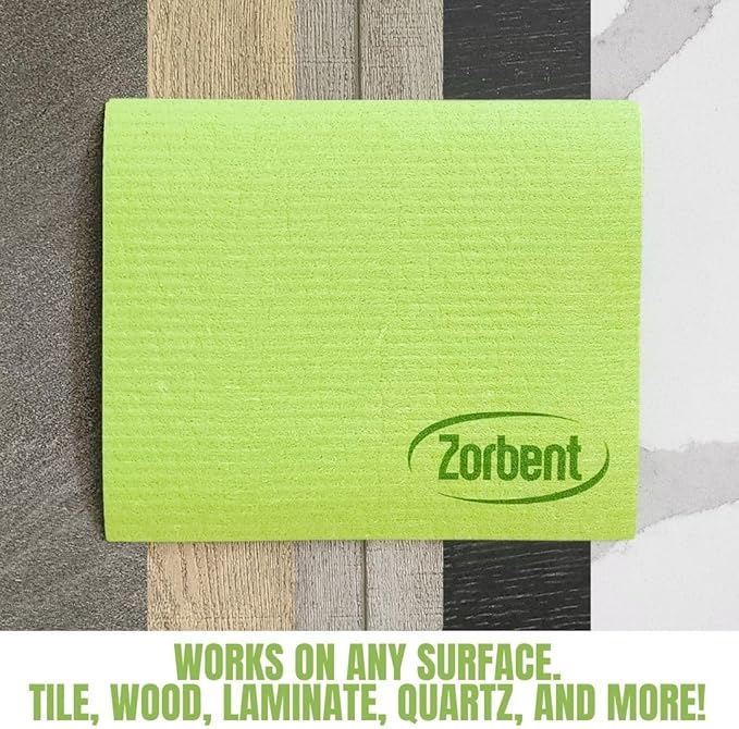 Zorbent Super Absorbent Towels 6 Pack, Green, Reusable Paper Towel Alternative, Lint Free Cleaning Cloth for Kitchen, Gym, Shoes, Travel, & Camping, Multipurpose Damp Duster, Spill & Mess Cleaner