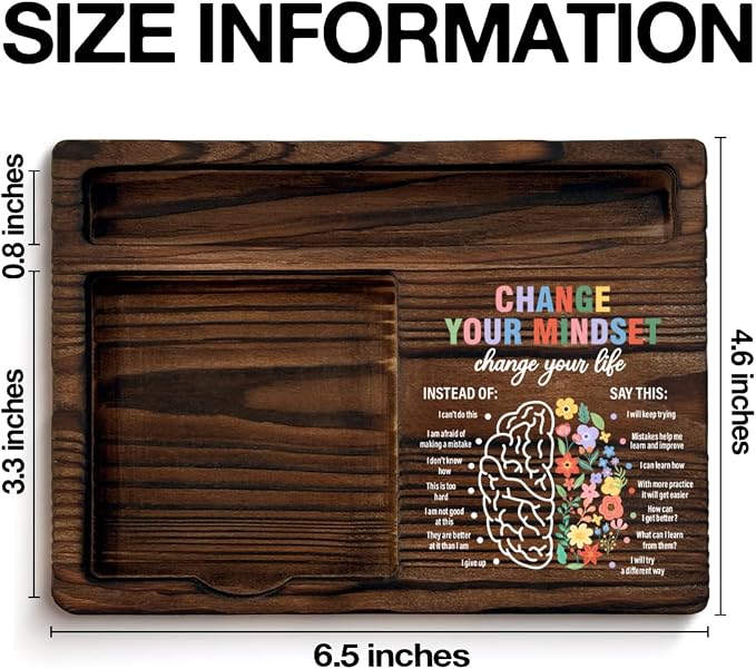 Mental Health Change Your Mindset Sticky Note Holder Therapist Gifts Therapy Office School Counselor Growth Mindset Self-Stick Note Pad Holders Desk Decor