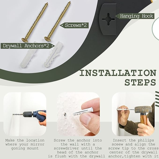 Dorlicecass Wall Mirror for Bathroom - Silver Mirror Wall Decor 20" x 36"Modern Mirror Wall Decor with Aluminum Alloy Frame for Bathroom, Bedroom, Living Room, Dining Room, Cloakroom, Entryway