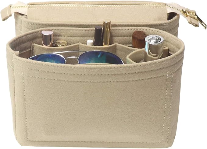 Bag Organizer, Bag Shaper Purse Insert Felt Organizer Fit in NeoNoe Noé and other Bucket Bags - beige