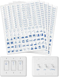 780 Pcs Light Switch Sticker Labels, 62 Designs Transparent Switch ID Sticker Blue Switchboard Label Decals for Home Kitchen Bathroom Office School