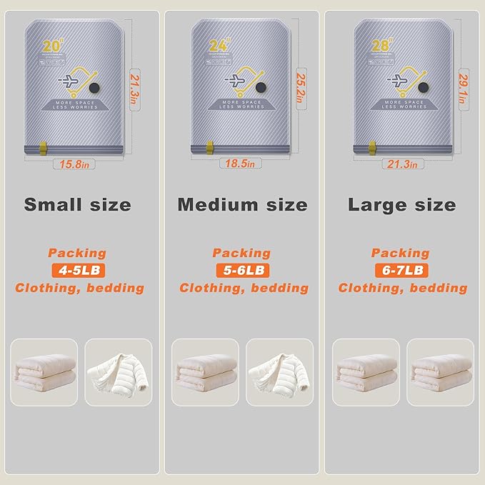 15-Pack Vacuum Bags for Travel with Wireless Rechargeable Pump, Carry-on Size Compression Packing Bags for Luggage & Suitcase, Space Saver for Clothes & Clothing, 15 Combo Travel Size, Fast 3S Vacuum