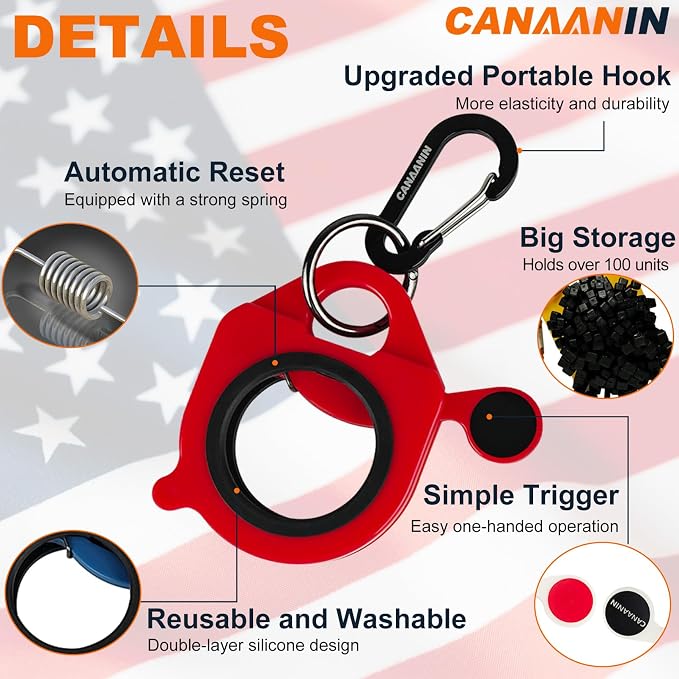 Zip Tie Holder Cable Tie Holder Heavy-Duty Colored Upgraded Carabiner Clip for Tool Belt Organized Strong Efficient for Electrician Tool Storage Reusable Portable(Red, 2 Piece)