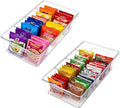 2 Pcs Seasoning Packet Organizer with Detachable Dividers, Storage Organizer Box for Cabinet, Kitchen Snacks Spice Packets Organizer and packet organizer pantry