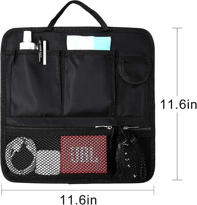 Surblue Backpack Organizer Insert Liner Hanging Travel Rucksack and Handbag Insert Pocket, High-capacity Divider Foldable Nylon Shoulder Bag Organizer for Men and Women,Black-L