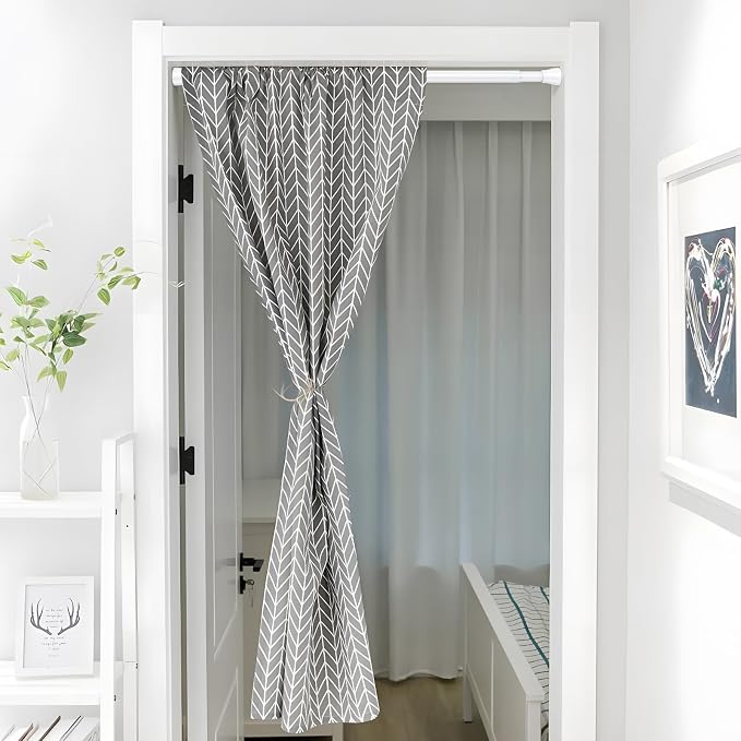 2PCS White Tension Rod for Windows 28 to 48 inch, Stainless Steel Pressure Spring Loaded Curtain Rods, 7/8" Diameter Adjustable Curtain Rods No Drill, Use for Bathroom Doorway