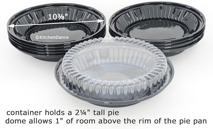 KitchenDance D & W Fine Disposable Pie Carrier with Clear Low Dome Lid - 9 Inches Reusable Pie Carrier for pies and Cupcakes - Perfect for Storing, Preparing Food - WJ40, 10 Count