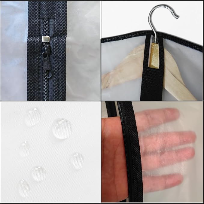 Clear Suit Bags for Closet Storage,40" Garment Bag for Storage,12 pack Garment Bags for Hanging Clothes,Breathable Lightweight Dust Proof Cover with Study Full Zipper for Coats,Jackets