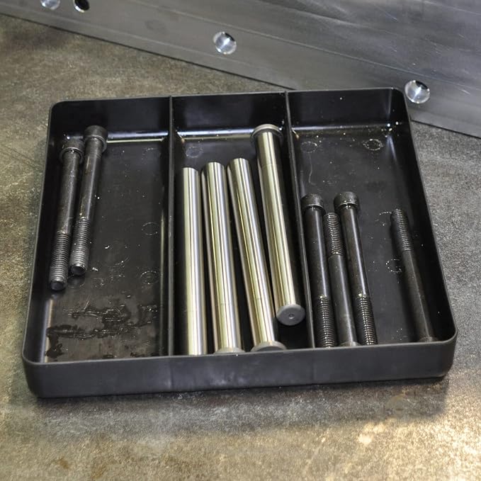 Ernst Manufacturing Toolbox Tray: Stackable Tray in Orange with 3 Compartments - Ideal for Trades, Mechanics, Electricians, Plumbers, Household Use, Hobbies, and More - Heavy Duty - Made in the USA