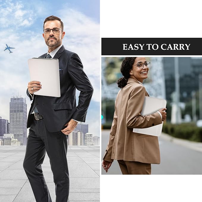 ProCase Portfolio Business Padfolio Folder with Zipper -Grey | Conference Meeting Executive File Legal Document Organizer with Pockets Letter Size A12 Writing Pad Notepad Padfolio