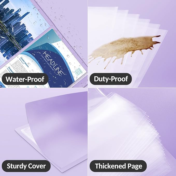 4 Pack Art Portfolios 9"x12", 40 Pockets Large Portfolio Folder Display | 80 Pages,Heavy Duty Art Portfolio Folder with Clear Sheet Protectors, Presentation Book for Artwork Document Organizer Binder