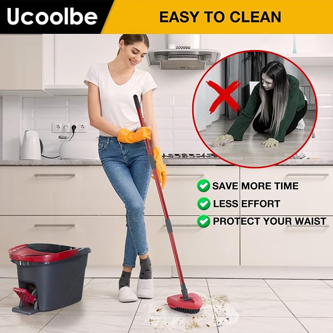 Scrub Brush Head for O-Cedar EasyWring 1-Tank Mop Brush, Stiff Bristle | 2 Scrub brush attachment only; not for RinseClean. Dense stiff nylon bristles scrub tile, grout, concrete,windows & walls.