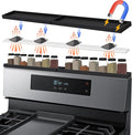 Mofason Silicone Magnetic Stove Top Shelf - 30 Inch Spice Rack Black | Kitchen over stove oven shelf, non-slip above stovetop tray for back of stove; magnetic spice rack organizer, oven top shelf