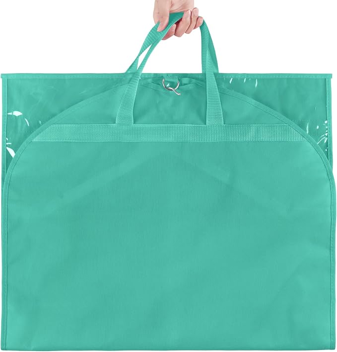 KEEGH 40 inch Clear Garment Bags for Dance Costumes, 2 Pack, Green | 4 Zipper Pockets, for Dance Competitions, Ballet, Theatre, Dance Garment Bags for Dancers, Hanging Clothes for Closet Storage