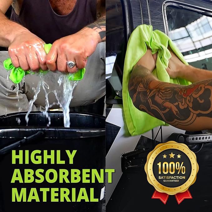 HELOMOR 6 Extra Large Microfiber Cleaning Cloths, 30"x18" Floor Towels for Squeegee Mop, Reusable Multi-Purpose Cleaning Rags for House, Kitchen, Car & Windows, Highly Absorbent, Lint-Free