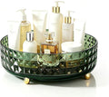 Makeup Perfume Organizer, 9 Inch /23cm 360 Degree Rotating Skincare Organizer, Cosmetics Organizer for Dresser Bathroom Bedroom Countertop Kitchen Pantry Cabinet Vanity Tray Refrigerator, Dark Green