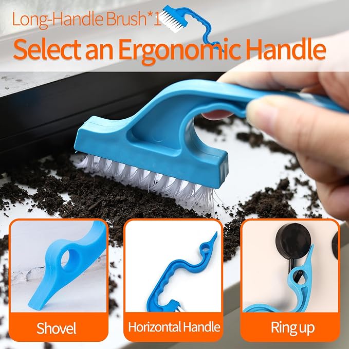 13Pcs Window Track Cleaning Tools - Sliding Door Track Cleaner Kit | Window Sill Cleaner for Door, Tile, Shutter, Corner, Grout, Sink
