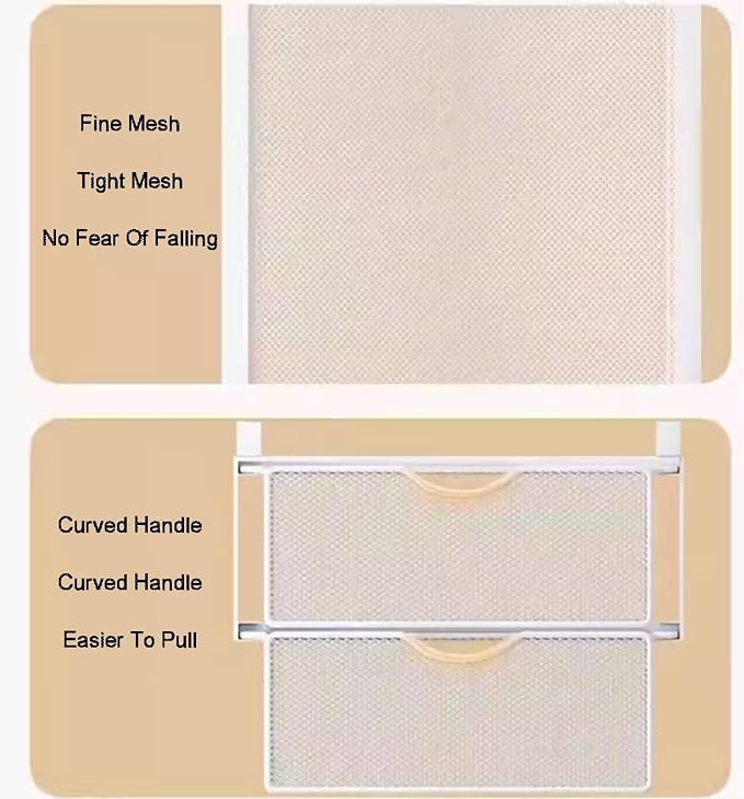 Compact Hanging Pullout Drawer Basket,Pull Out Drawer Organizer Containers Storage Bin,Stackable Shelf Baskets Organizer(Style 2)