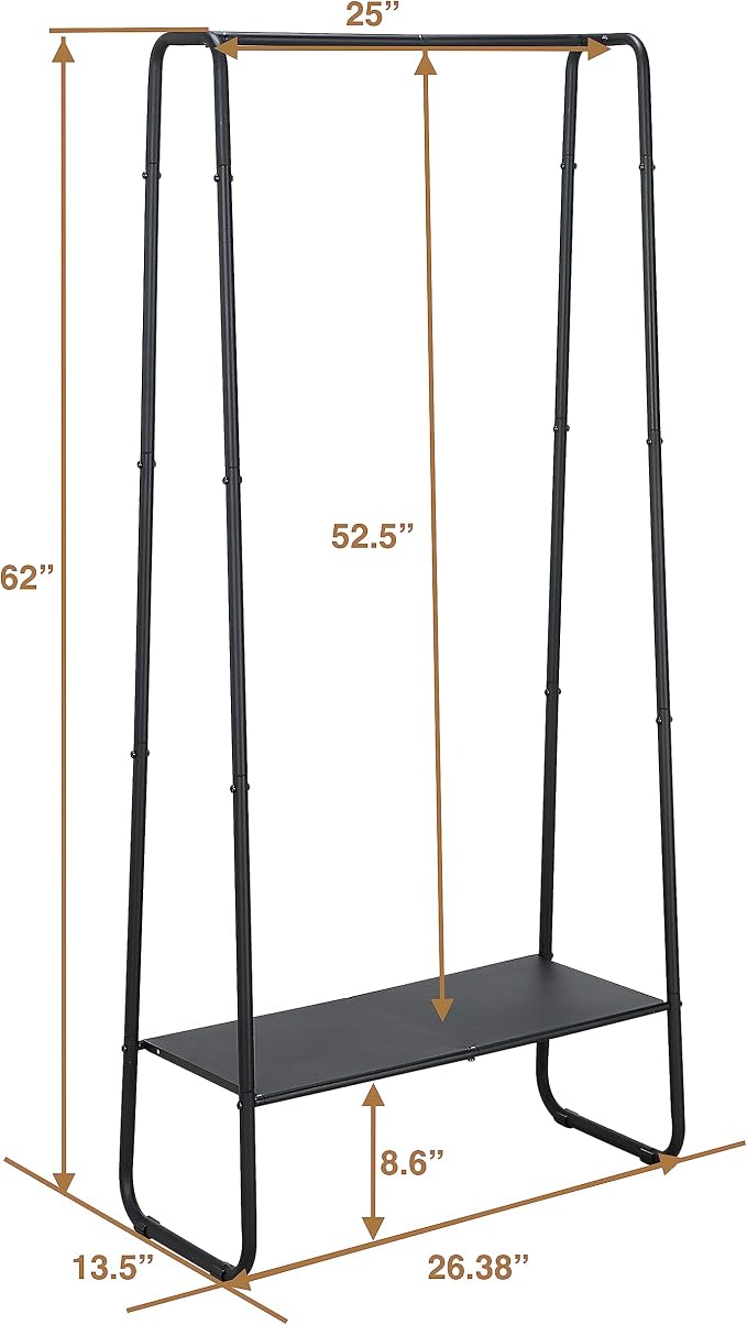 SunnyPoint Freestanding Clothes Garment Rack, Organizer Closet (BLACK)