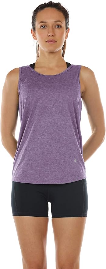 icyzone Women's Open Back High Neck Workout Athletic Gym Tank Tops