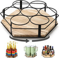 Cididu Rotating Coffee Syrup Organizer 7 Bottles, Coffee Syrup Rack Stand for Countertop, Tumbler Bottle Storage Holder, Turntable Wine Display Lazy Susan Tray for Coffee Bar Station, Kitchen, Pantry