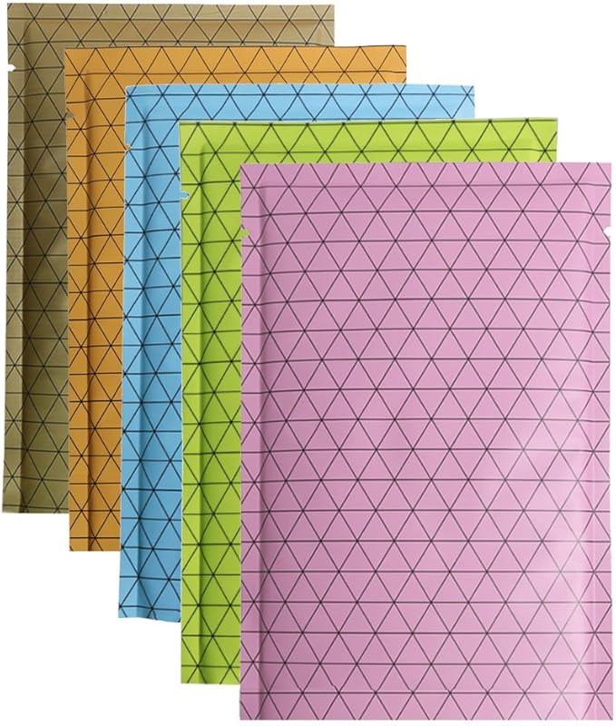 100 PCS 4 Mil Thick Open Top Heat Seal Bags, PET+AL+PE Mylar Bags with Easy Tear Notch, Resealable Heat Sealable Pouch for Food Storage, Packaging, Not Vacuum Bags (Orange, 12 * 18CM/4.7"*7.1")