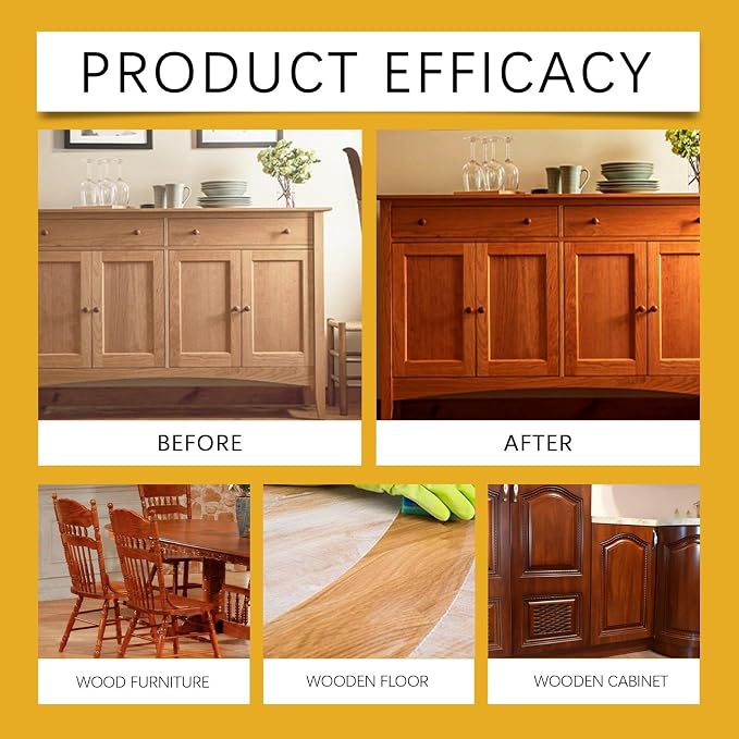 2PCS Beeswax Wood Polish Spray, 2026 New Essential Oil Beeswax Cleaner with Sponge and Towel, Natural Essential Oil Wax Cleaner for living rooms,kitchens,wood furniture floors