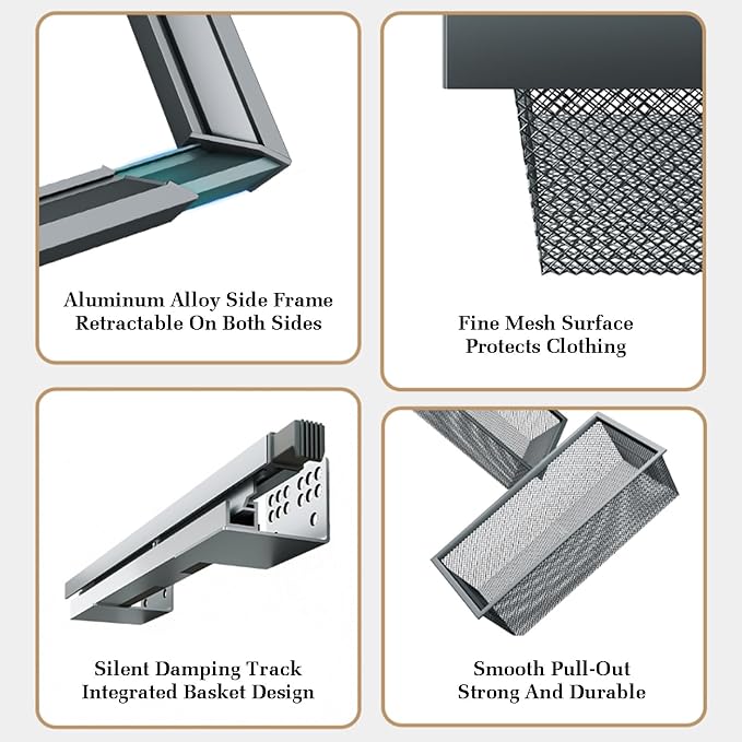 Pull Out Cabinet Storage Basket,Telescopic Coat Drawer for Kitchen,Stackable Detachable Baskets Closet Storage Box,for Kitchen Office Wardrobes Cupboard Storage(Color 1,47x82x18cm)