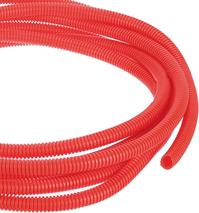 DMiotech 20ft Wire Loom Split Tubing 1/2 Inch(12.7 Mm) ID, Cord Protectors from Pet Flexible Conduit Cable Management for Office, Home, Garden, Red