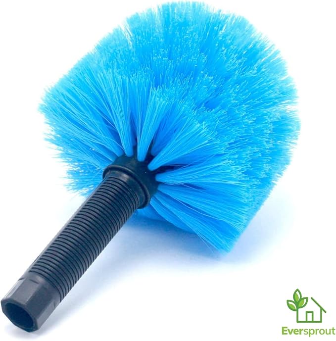 EVERSPROUT Twist-On Cobweb Duster, No Pole, Medium-Stiff Bristles | Pole Sold Separately, For High Ceilings and Spider Webs, Vents, Wall Edges, Baseboards and More, Washable, Reusable