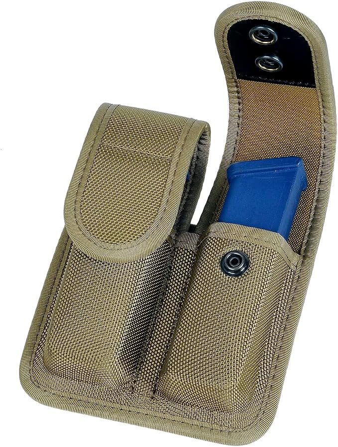 Molded Double Mag Pouch Holster with Double and Single Stack Magazines .380, 9mm & 40 Cal for S&W M&P Ruger Glock Walther H&K