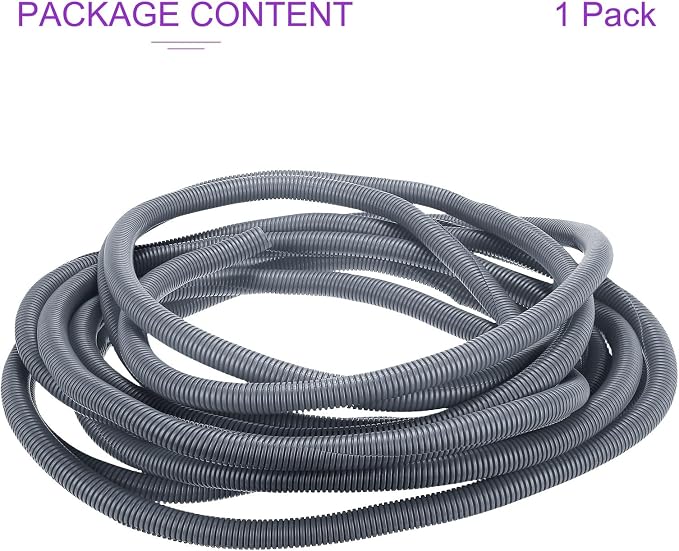 DMiotech 50ft Wire Loom Split Tubing 1 Inch(25.4mm) ID, Cord Protectors from Pet Flexible Conduit Cable Management for Office Home Garden, Gray